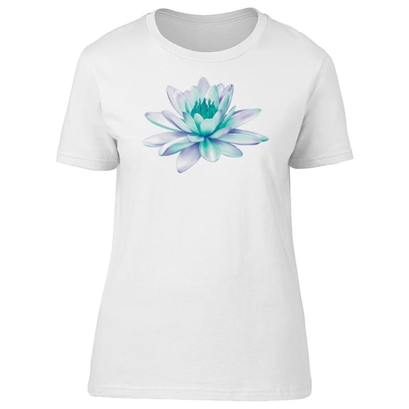 Realistic Flower, White & Aqua Tee Men's -Image by Shutterstock