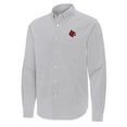 thumbnail image 2 of Men's Antigua Gray Louisville Cardinals Porter Woven Tri-Blend Long Sleeve Button-Down Shirt, 2 of 3