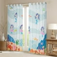 thumbnail image 2 of Mermaid Curtains & Drapes Mermaid Curtains 52Wx84L, Ocean Life Pattern 30%-50% Blackout Curtains Girly Fish Sea Animal Window Treatments Kawaii Room Decor, 2 of 5