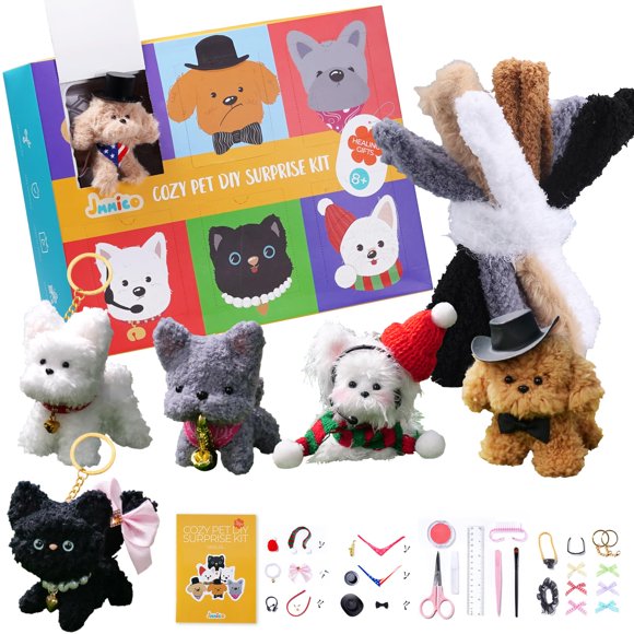 Limpiapipas Craft Kit JMMICO Cozy Pet Surprise, 71 unidades, más de 8 años