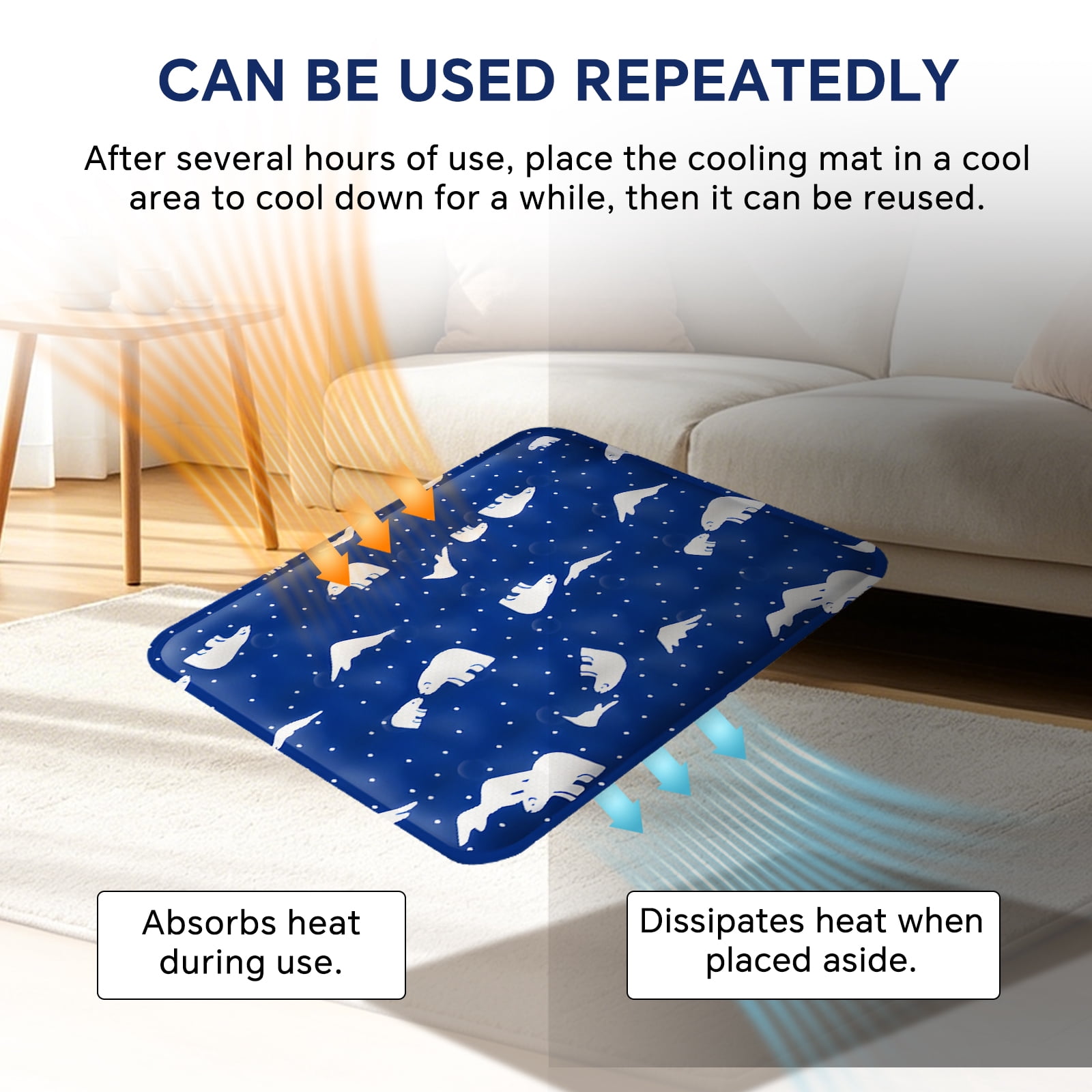 Pet Cooling Mat, Instant Cool Gel Pad for Dogs & Cats, Summer Instant Chill No Refrigeration, Portable Reusable Sleeping Bed (70*120cm/27.56*47.24in)