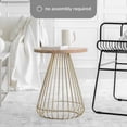 thumbnail image 5 of MH London Melody Solid Wood Round End Table with Metal Wire Base, Compact Side Table for Bedroom or Living Room Use, 16 x 20 in, Natural Top Black Base, 5 of 15