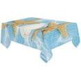 thumbnail image 2 of BSDHOME Starfish Sea Shell Cotton Linen Tablecloth Sets 60x120 Inches - Tropical Beach Blue White Desk Sofa Table Cloth Cover for Wedding Party Decor, 2 of 5