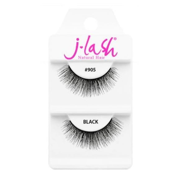 #905 Black , J Lash Daily Eyelashes, hair scalp beauty - Pack of 3 w/ Sleek 3-in-1 Comb/Brush