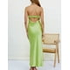 thumbnail image 2 of Vestido largo Realtix de seda satinada sin espalda para mujer, 2 of 6