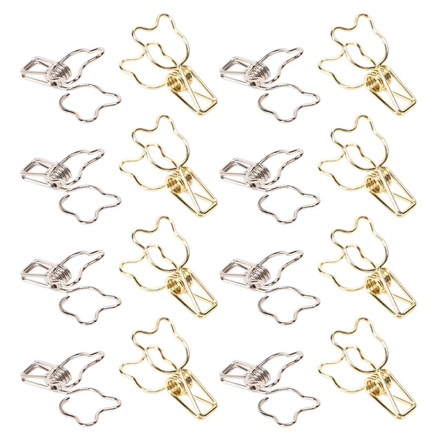 Clips para carpetas, 100 clips para carpetas, abrazaderas de papel doradas, clips para carpetas de papel, acabado de lujo