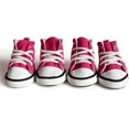 thumbnail image 1 of Zapatos para perros, juego de 4 botas transpirables de lona para perros, zapatos para mascotas, calzado deportivo antideslizante para perros pequeños, medianos y grandes (rosa), 1 of 5