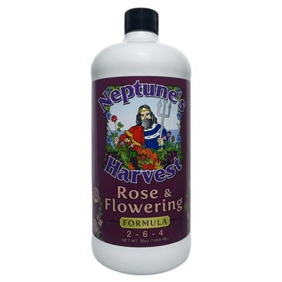 Neptunes Harvest 36 oz Red Label Quart Rose & Flowering Fertilizer - Pack of 12