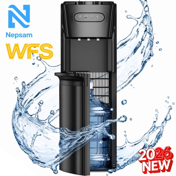 Nepsam Bottom Loading Water Dispenser, Water Cooler with 304 Food-Grade Stainless Steel Inner Tanks, Fits 5 Gal Bottles Home/Office/Gym