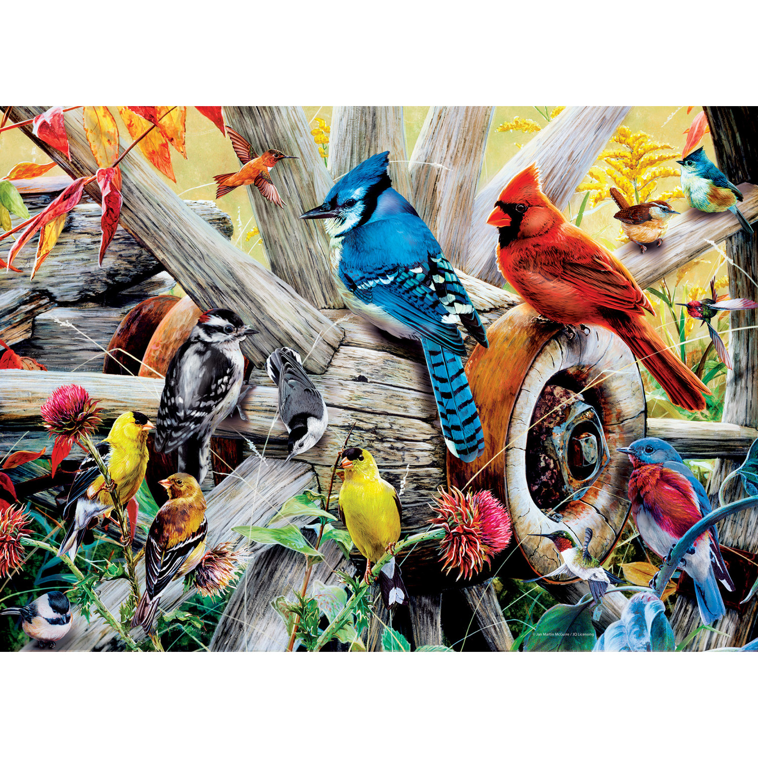 MasterPieces 1000-Piece Backyard Birds Jigsaw Puzzle photo 3