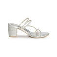 thumbnail image 4 of BLISSFUL STEP Women Rhines Block Heel Slide Sandals Silver 5, 4 of 9