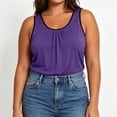 thumbnail image 4 of Qulqfy Solid Women Tank Tops Flowy Plus Size Sleeveless Scoop Neck Knit Purple Summer Dressy Beach Casual Graphic Shirts XL, 4 of 6