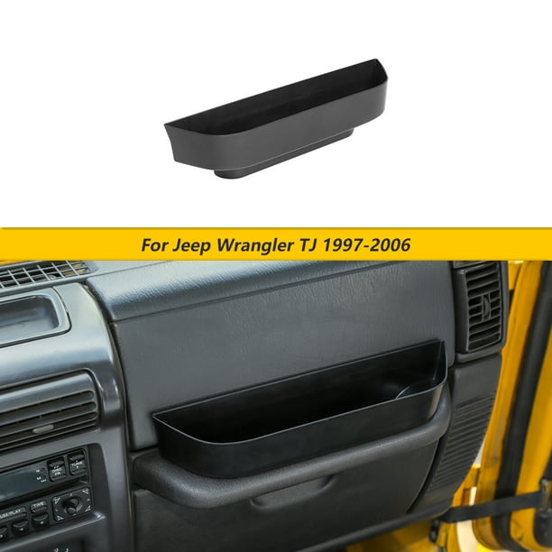 Cherocar GrabTray Passenger Storage Tray Organizer Grab Handle Accessory  Box for 1997-2006 Jeep Wrangler TJ 2-door/4-door, Interior Accessories,  Black 