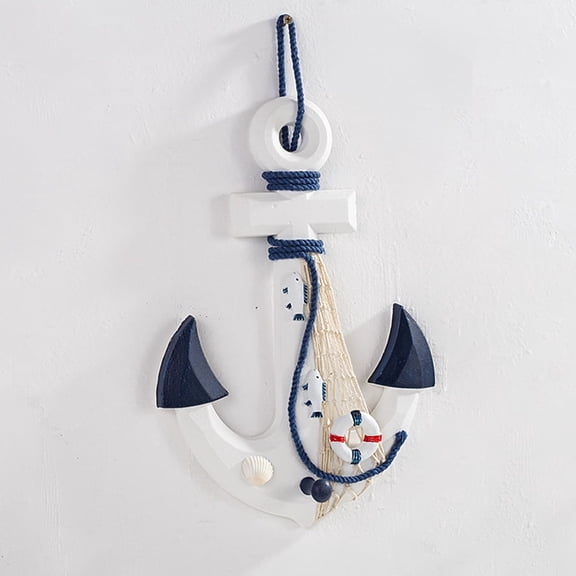 Anchor Wall Art Decor, Beach Theme Home Decoration with Rope, Coastal and Nautical Decor for Beach Parties and Rooms