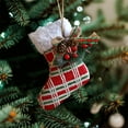 thumbnail image 4 of OIUR Christmas Tree Ornaments Buffalo Plaid Stocking Sweater Hat Hanging Decoration for Holiday Tree Home Decor, 4 of 7