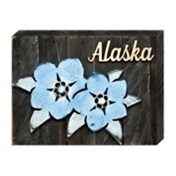 Designocracy 98763-12 Alaska State Flower Art on Board Wall Decor