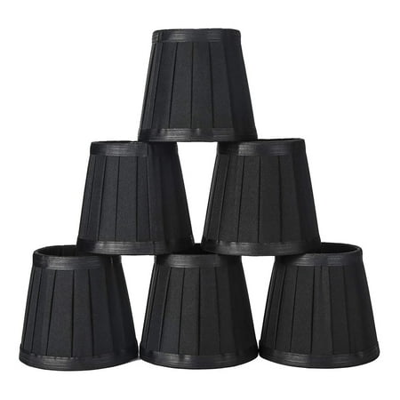 

Clip on Lampshades Candle Chandelier Lampshades for Ceiling Pendant Light Table Lamp Floor Light 6 Pcs Black