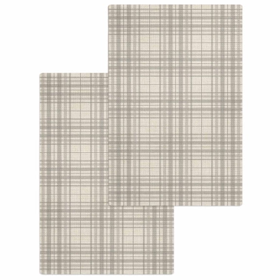 Buffalo Plaid Kitchen Dish Towels for Drying Dishes Set of 2, Slate Gray Farmhouse Gingham Striped Waffle Weave Microfiber Hand Tea Bathroom Towels Quick Dry & Absorbent Towel 15.7x23.6