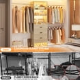 thumbnail image 2 of Homieasy 96" Closet System Value 4-Pack with 12 Hanging Rods & 12 Wooden Drawers - Adjustable (5-8FT Each), Wall-Mounted Bulk Wardrobe Storage,White Oak, 2 of 7