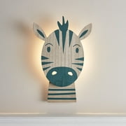 Lights4fun, Inc. Zebra Battery Operated LED Bedroom Wall Night Light with Remote Control