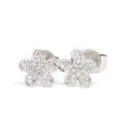 thumbnail image 3 of New 14k white Gold 0.16Ct Round Diamond flower stud Earrings Push Back Fastening, 3 of 12