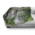 thumbnail image 2 of Rainforest Soft Flannel Fleece Blanket, Huay Mae Khamin Waterfall in Tropical Rainforest Thailand Holiday Travel Theme, Cozy Plush for Indoor and Outdoor Use, 50" x 70", Green Brown, by Ambesonne, 2 of 5