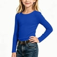thumbnail image 4 of Bovxnpu Girls Long Sleeve Shirts Undershirts Ribbed Long Sleeve Crew Neck Top Fall Winter Outfits, 4 of 8