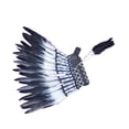 thumbnail image 4 of Sombrero indio con plumas, tocado versátil para hombres y mujeres, accesorio único para el rendimiento. Pluma negra, 4 of 9