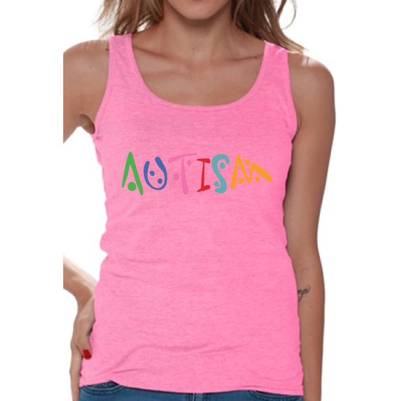 Awkward Styles Women's Autism Autistic Support Graphic Tank Tops for Autism Awareness