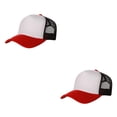thumbnail image 4 of Qarigey Gorra de béisbol de para niñas, gorras con viseras de protección solar a la moda, sombrero informal transpirable, Rojo Blanco Negro 2piezas, 4 of 6