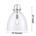 thumbnail image 2 of Innovations Lighting  Newton Bell - 1 Light 14" Stem Hung Pendant Brushed Brass/Plated Smoke, 2 of 5