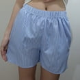 thumbnail image 3 of Women Y2K Striped Shorts Elastic Waist Cute Pajama Boxer Shorts Summer Pinstripe Lounge Pj Sleep Short Sleepwear Bottom, 3 of 6