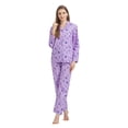 thumbnail image 4 of GLOBAL Womens 100% Cotton Notch Collar Pajama Set Homewear with Pockets, Spring & Summer, 2-Piece, Sizes S to 3X, 4 of 7