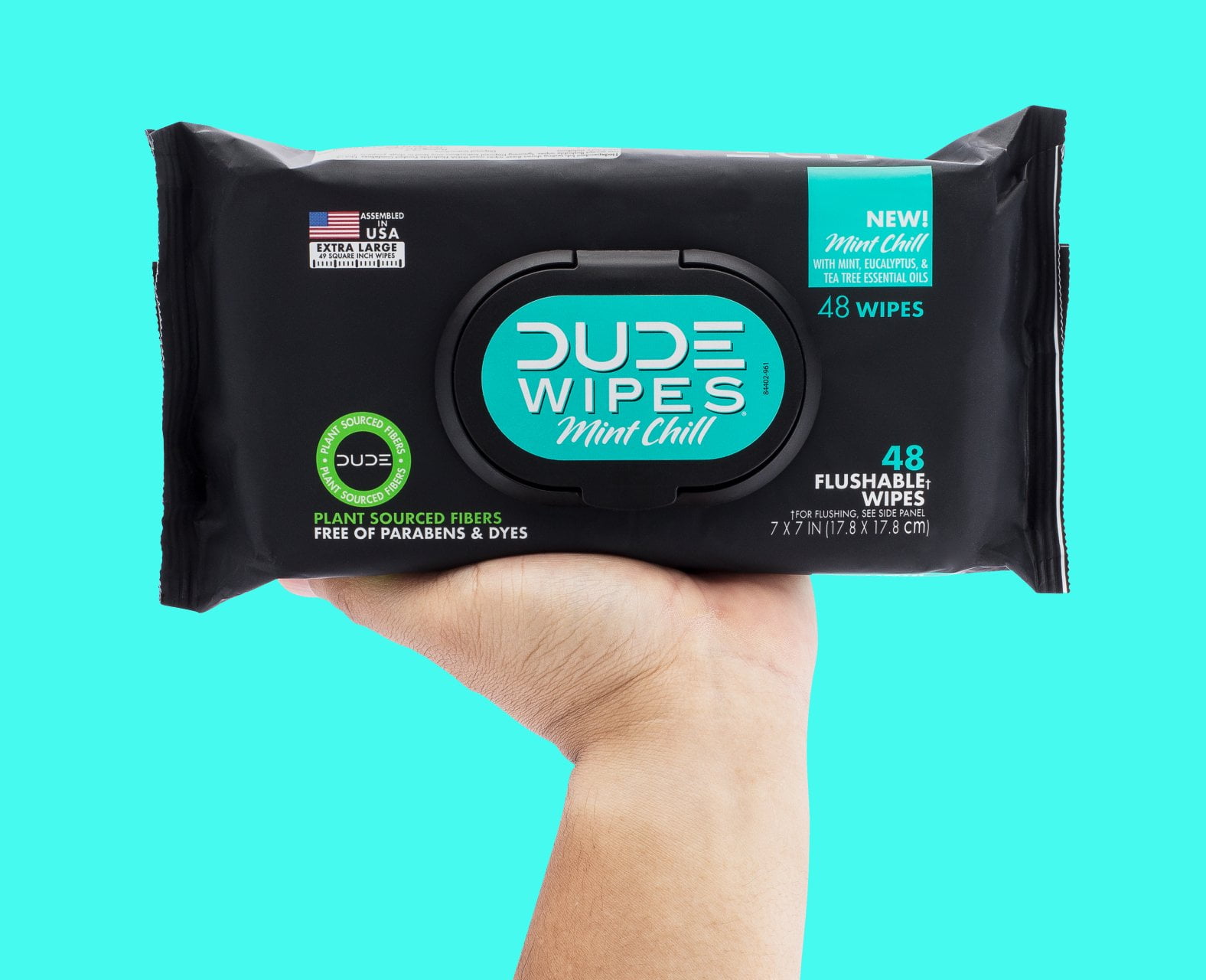 DUDE Wipes On-The-Go Flushable Towelettes – 100 Individually Wrapped, Mint Chill Scent
