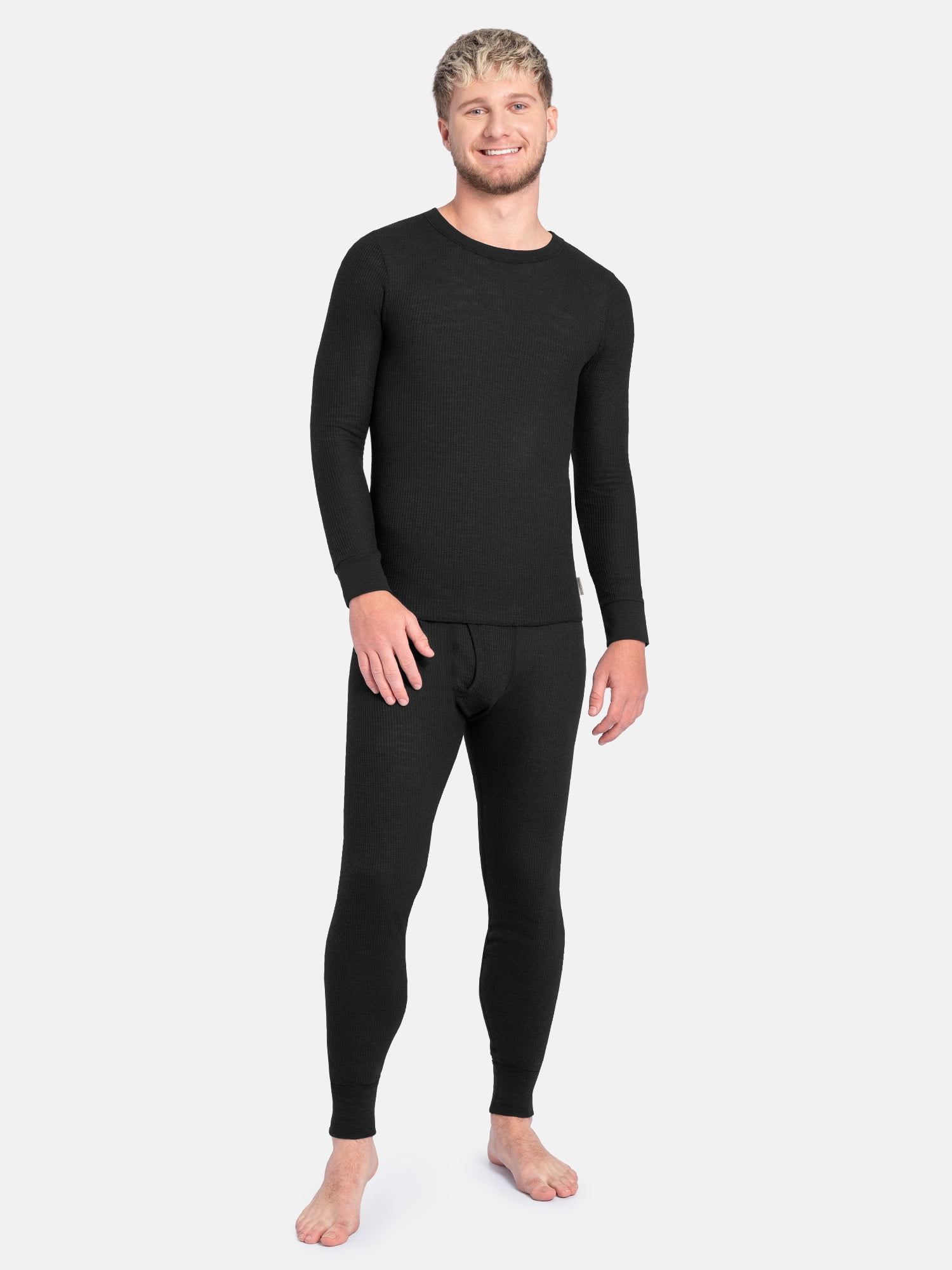 Fruit of the Loom Men's Slub Waffle Thermal Underwear Crew Top, Sizes S-5XL