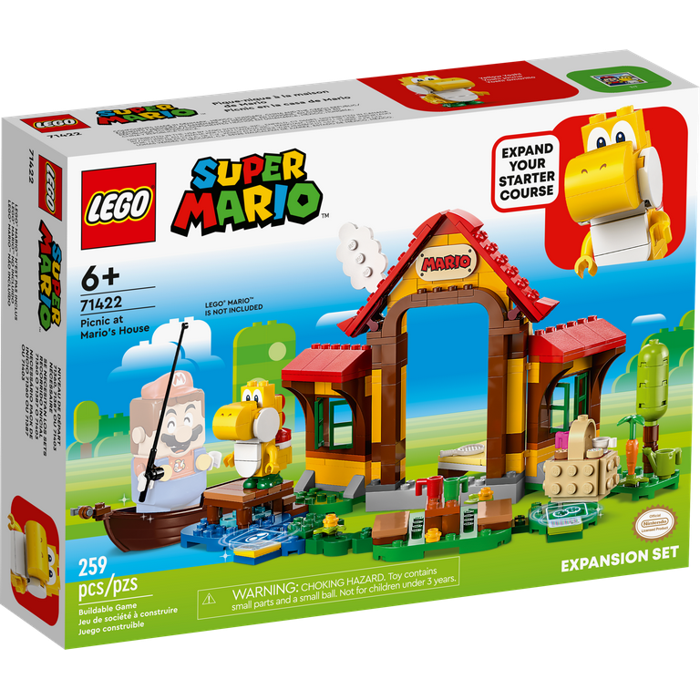 LEGO Super Mario Picnic at Mario s House Expansion Set 71422 Collectible Playset with Yellow Yoshi Figure Buildable Game Toy to Expand a Starter