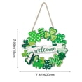 thumbnail image 2 of AYktou St. Patrick's Day Decoration, Wooden Shamrock Door Wreath for Front Door Sign Spring Decoration Green Irish Hanging Ornaments Clover Sign for Home Decor Outdoor Indoor Party Supply, 2 of 5