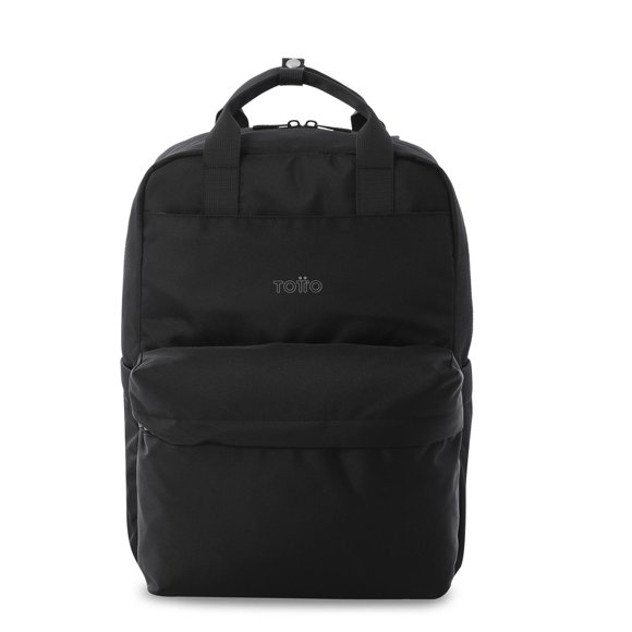 TOTTO Mochila Ergonómica Mediana para Mujer Porta Laptop 14 con Bolsillo Secreto | Escuela - Oficina negro M