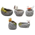 thumbnail image 4 of Cute Cartoon Flower Pot Animal Shaped Resin Garden Flower Pot Home Decor Planter Pot A5, 4 of 6