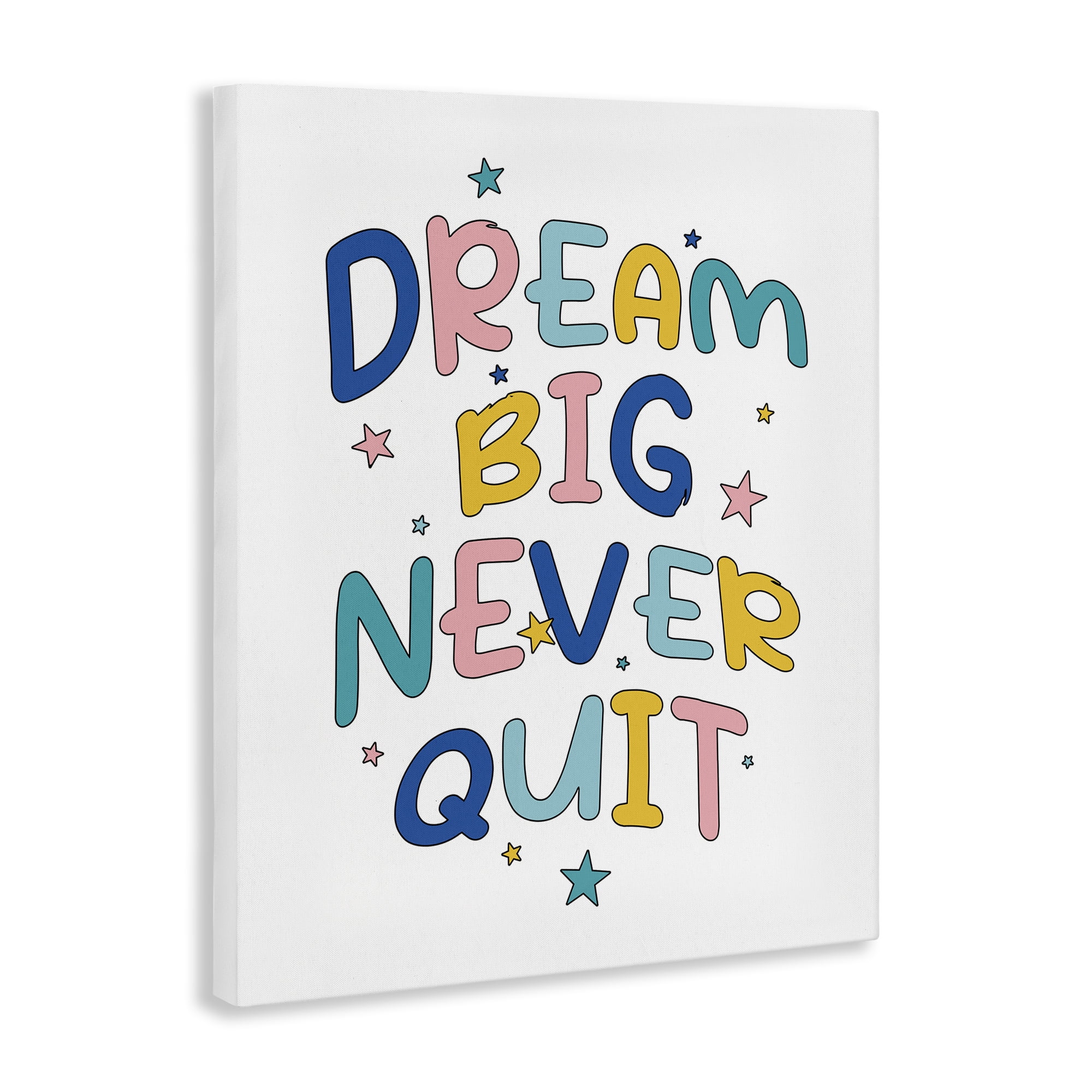 Stupell Industries Dream Big Never Quit Text & Numbers Painting Wrapped Canvas Art Print Wall Art, 30 x 40
