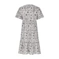 thumbnail image 5 of Summer Saving Wycnly Sundresses for Women Short Sleeve V-Neck Floral Knee-Length Dresses Flowy Ruffle Swing Beach Boho Button Down Midi Summer Dress Gray Up to 65% off, 5 of 6