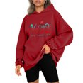 thumbnail image 1 of ICHUANYI despejar la camiseta de la mujer con sombrero relajado ropa de deporte de moda de otoño ropa casual con mangas largas con especias de calabaza con café con sombrero con una camiseta impreso ICHUANYI WER202308170112, 1 of 7