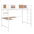thumbnail image 4 of Twin Metal Loft Bed with Desk and Shelve,White, 4 of 6