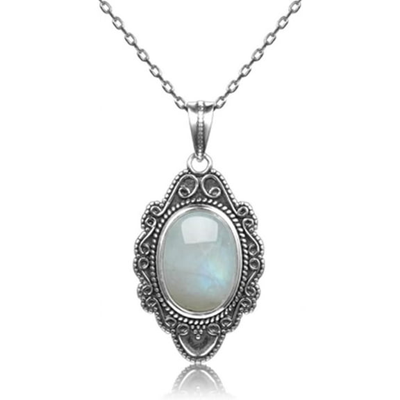 Moonstone Necklace 925 Sterling Silver Birthstone Necklace For Women