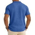 thumbnail image 5 of Men's Cotton Linen Polo Shirts 2026 Short Sleeve Casual Summer Shirt Slim Fit Breathable Textured Beach Top Navy S, 5 of 8