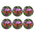 thumbnail image 2 of Fuzoiu Peacock butterfly Print Leather Coasters Set,Drink Coasters Set of 6,for Tabletop Protection, Durable PVC Coasters,Home Décor and Housewarming Gift,Round Shape, 2 of 7