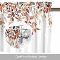 thumbnail image 6 of Orange Leaves Valance Curtain for Windows Vintage Watercolor Orange Red Brown Eucalyptus Leaf Rod Pocket Curtain Valances Short Window Treatments for Kitchen Bathroom Laundry Basement 60 x 18 Inch, 6 of 9