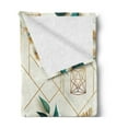 thumbnail image 2 of Ambesonne Eucalyptus Leaves Fleece Throw Blanket Autumn Blooms 50"x70" Dark Teal Amber Ivory, 2 of 5