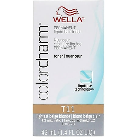 Wella Color Charm Permanent Liquid Hair Toner, Lightest Beige Blonde [T11] 1.40 (Best Toner For Yellow Hair Uk)