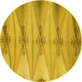 thumbnail image 1 of Ahgly Company Machine Washable Indoor Round Transitional Deep Yellow Area Rugs, 8' Round, 1 of 7